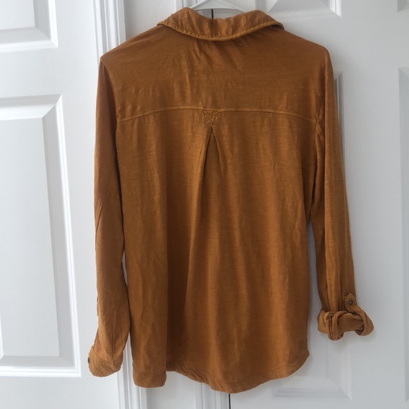 Mustard color button down shirt - Picture 5 of 6